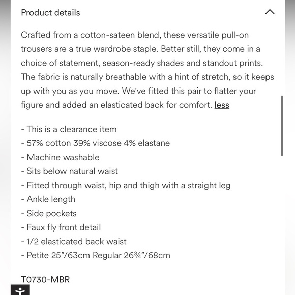 NWOT Boden Pull On Ankle Trousers Red Oak Summer Paisley Brown White Straight 10 - Picture 2 of 14